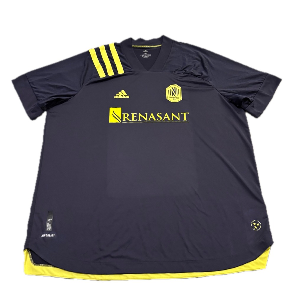 Adidas Nashville SC 2021 Authentic Soccer Jersey Mens 3XL Navy Yellow Aeroready